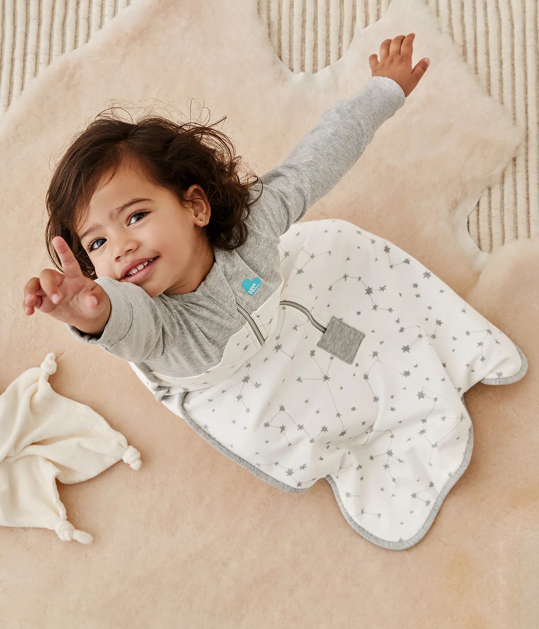 Sleep Bag Long Sleeve 1.0 TOG Organic Cotton White Stellar - Image 4