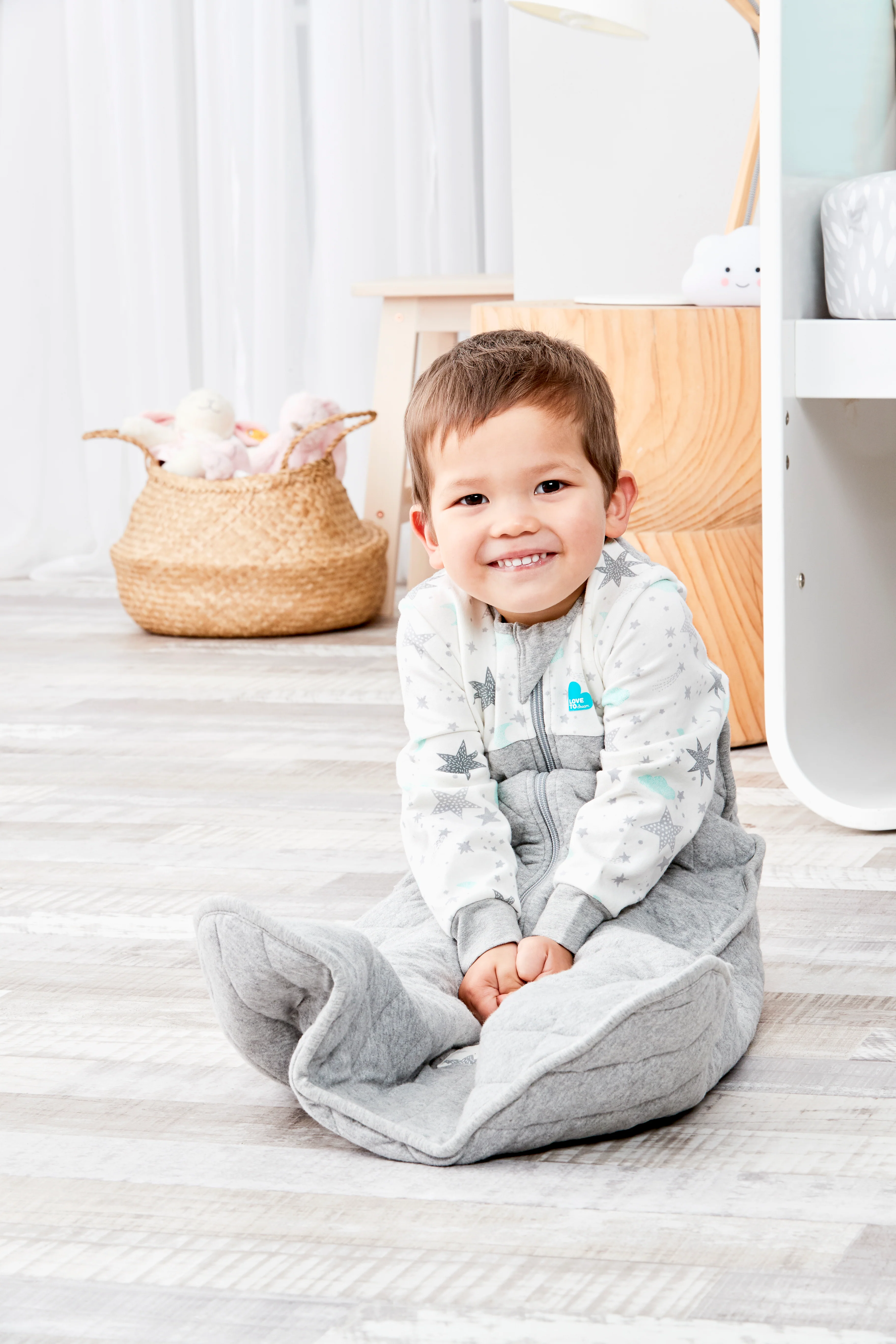 Sleep Bag Long Sleeve 2.5 TOG Cotton White Dreamer - Image 2