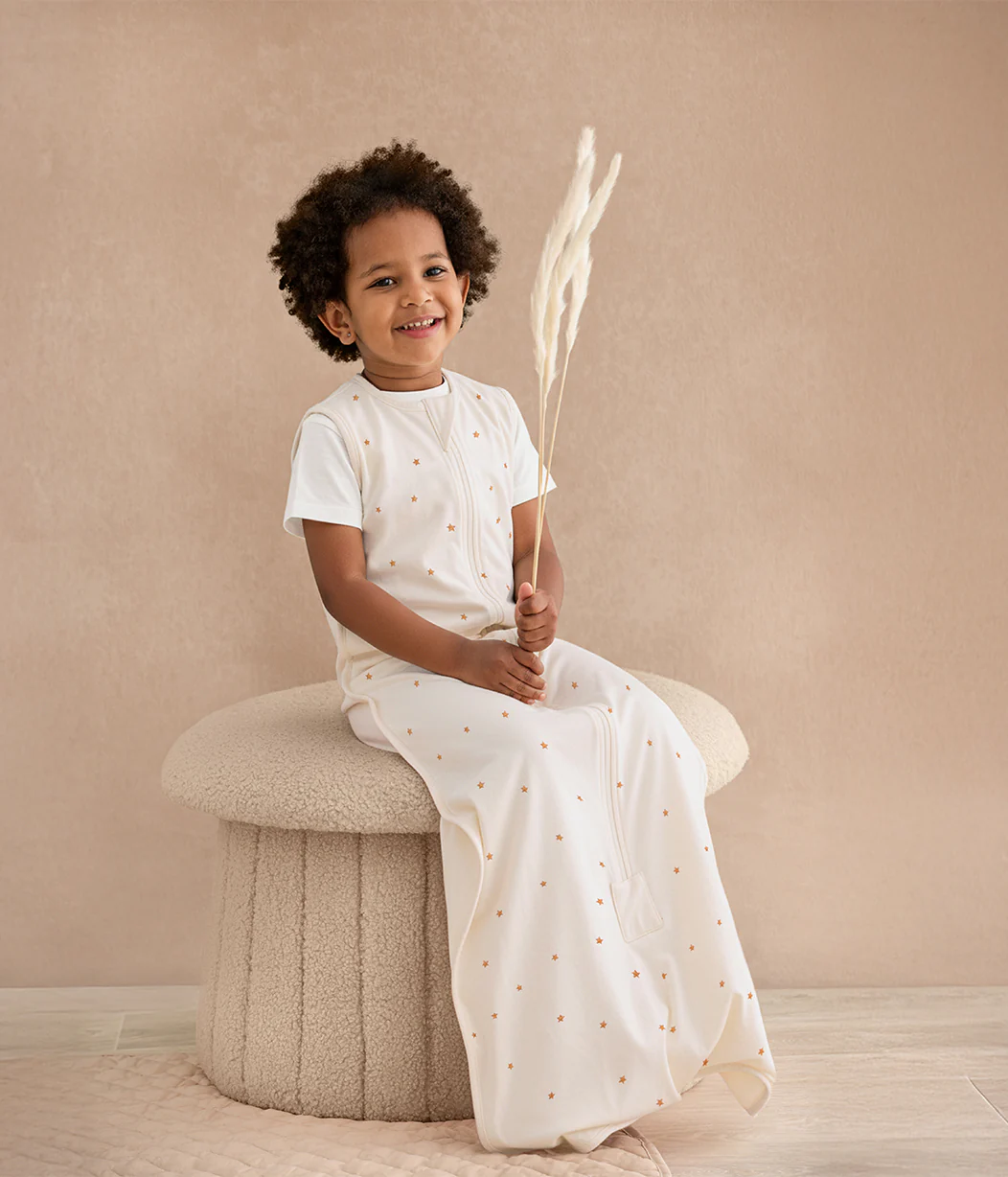 Sleep Bag Sleeveless 1.5 TOG Cotton Buff Twinkle Embroidery - Image 6