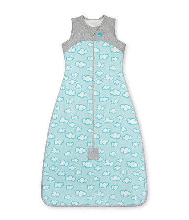 Sleep Bag Sleeveless 0.2 TOG Organic Cotton Turquoise Clouds - Image 2