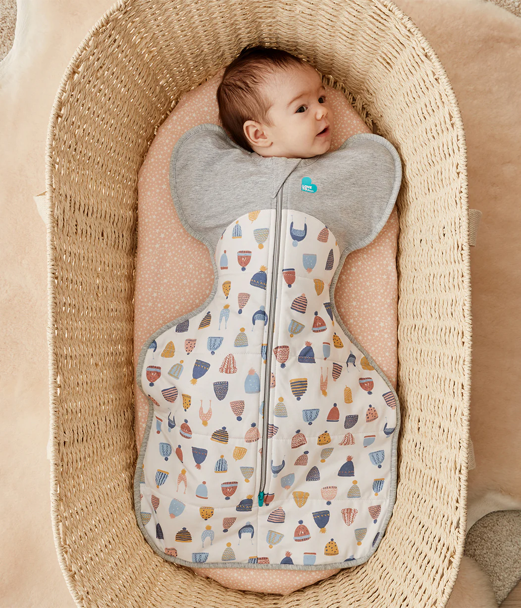 Swaddle Up™ 2.5 TOG Cotton White Happy Hats - Image 4