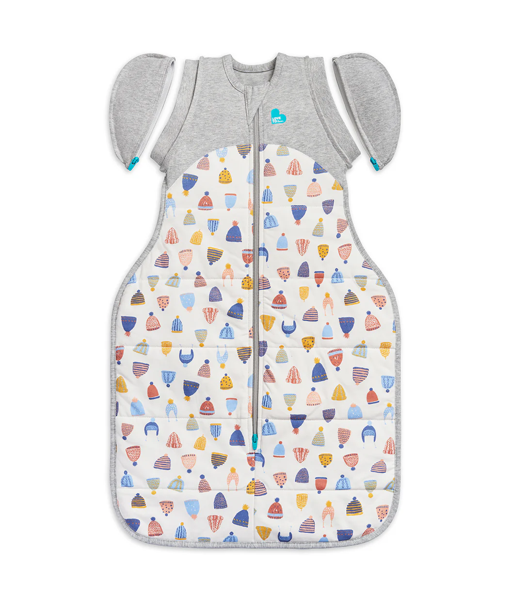 Swaddle Up™ Transition Bag 2.5 TOG Cotton White Happy Hats - Image 2